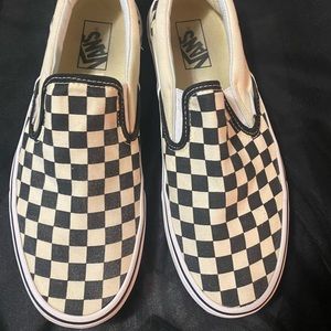 Vans slip on shoes 9.0/10.5 women. Barely worn. Two times at most.